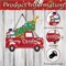 Merry Christmas Door Sign Wall Hanging, Red Car Christmas Door Hanger, Snowman Christmas Tree Door Decor, Winter Welcome Sign 11x11 Inch Christmas Door Decorations